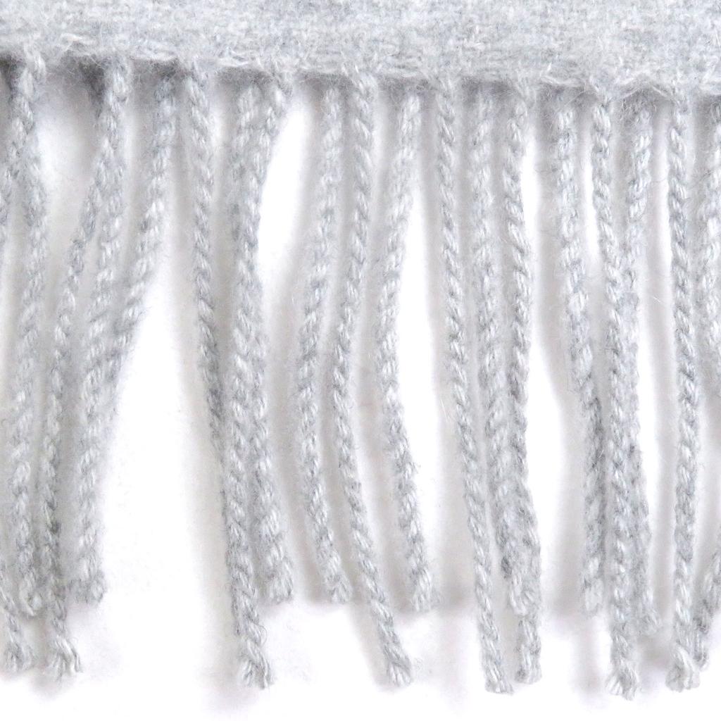 Ausgezeichneter HERMES Schal Neo-Rocabale Bordüre Fransen Hellgrau Kaschmir Herren Gebraucht