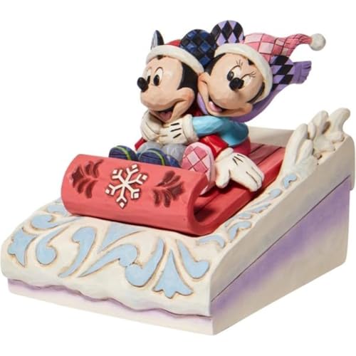 Enesco Statue/Figure "Disney Traditions" Mickey & Minnie Sleigh, Size: 12.5 X 9.5 X 11cm (DTR6008972)