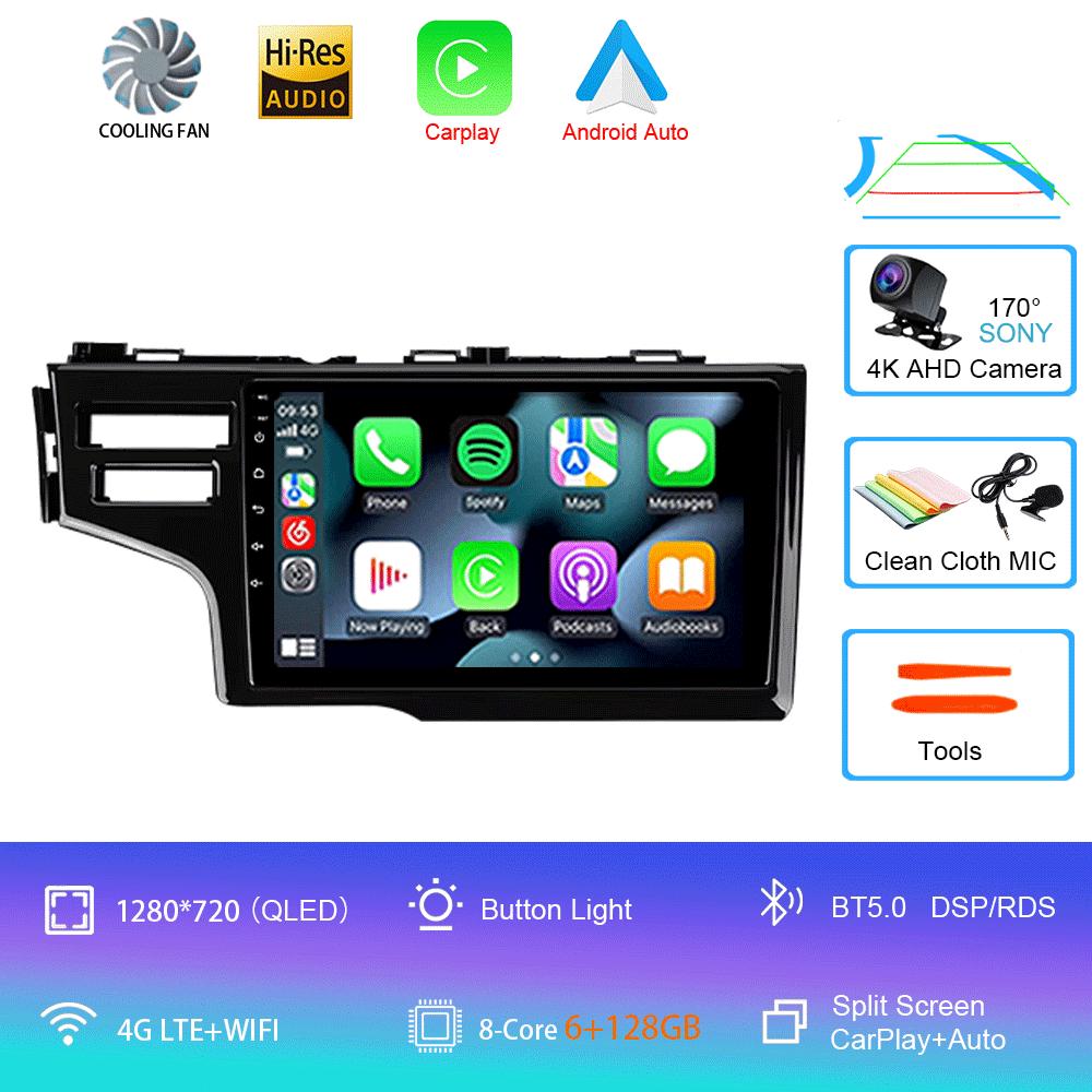 Car Radio Android 14 Carplay Auto Multimedia Player For Honda Fit Jazz 2014 2015 2016 2017 Autoradio GPS Stereo 2din Head Unit