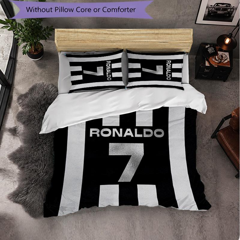 Set Biancheria da Letto Cristiano Ronaldo 3 Pezzi Morbido Set Copripiumino con Federe Set Decorazione Camera da Letto per la Casa