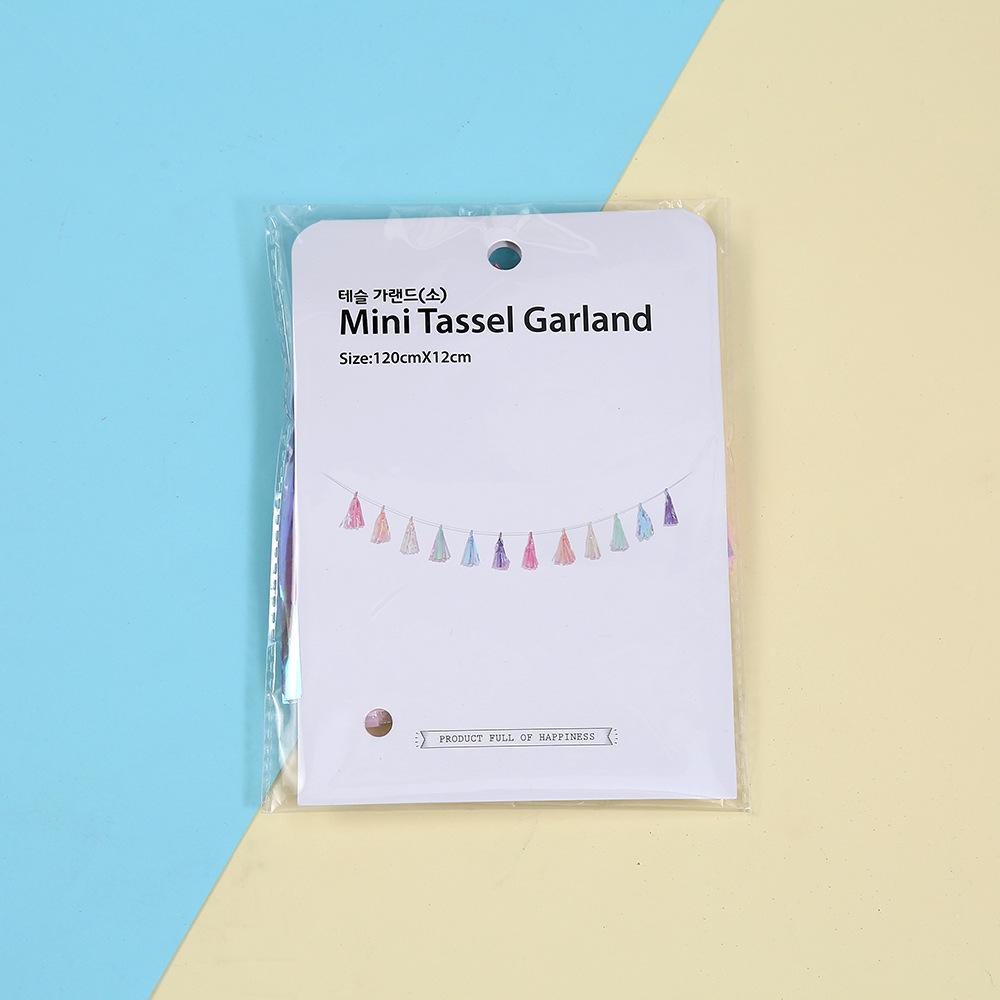 Handmade DIY Colorful Tassel Strands with Aluminum Foil Pull Flowers - 12/Pack for Birthday Decoration