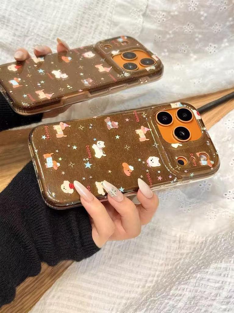 Dachshund-Themed Autumn/Winter Phone Case with Hand Strap for iPhone 17/16 Pro Max/15/14