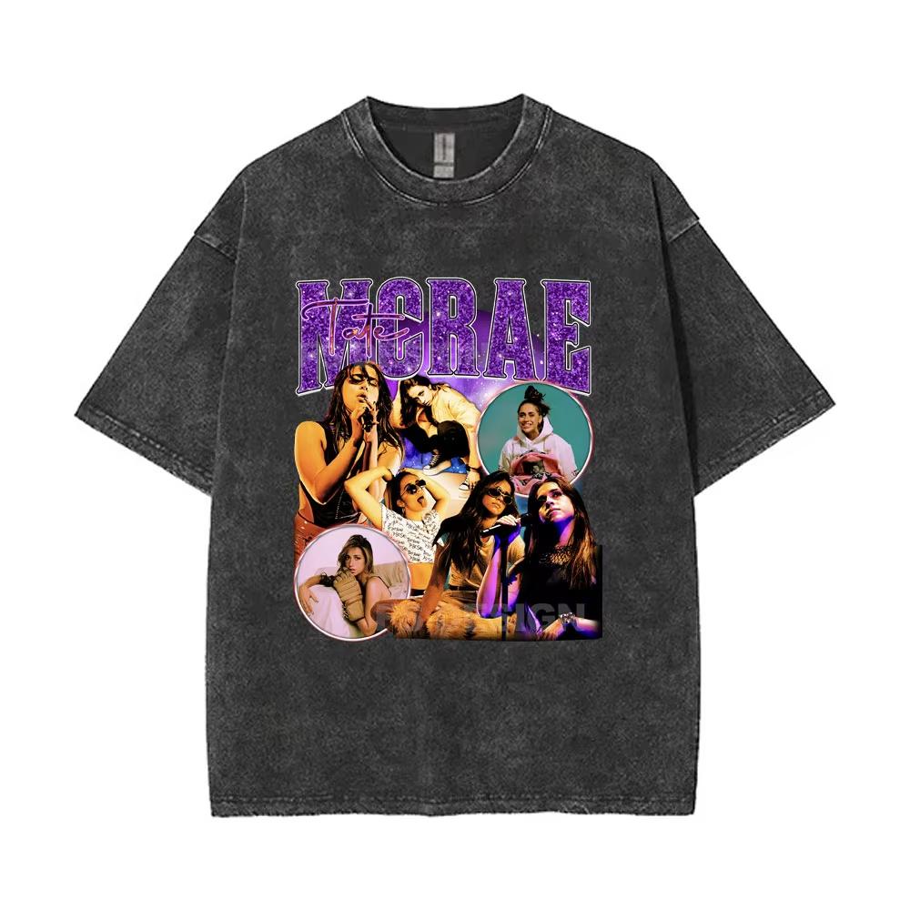 Gewaschenes Vintage Singer Tate Mcrae The Think Later Welttournee T-Shirt Herren Damen Modetrend Oversized T-Shirts Streetwear Unisex