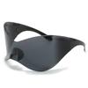 Oversize Punkowe Gogle Okulary Przeciwsłoneczne Damskie Męskie Luksusowa Marka Projektant Y2K Srebrne Sportowe UV400