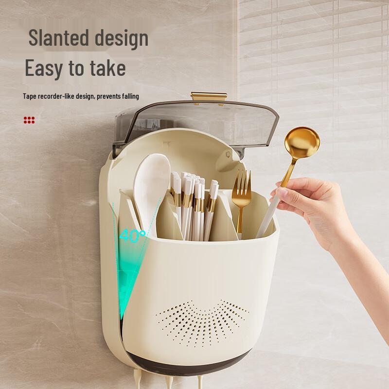 Wall-Mounted Drainable Chopstick Holder