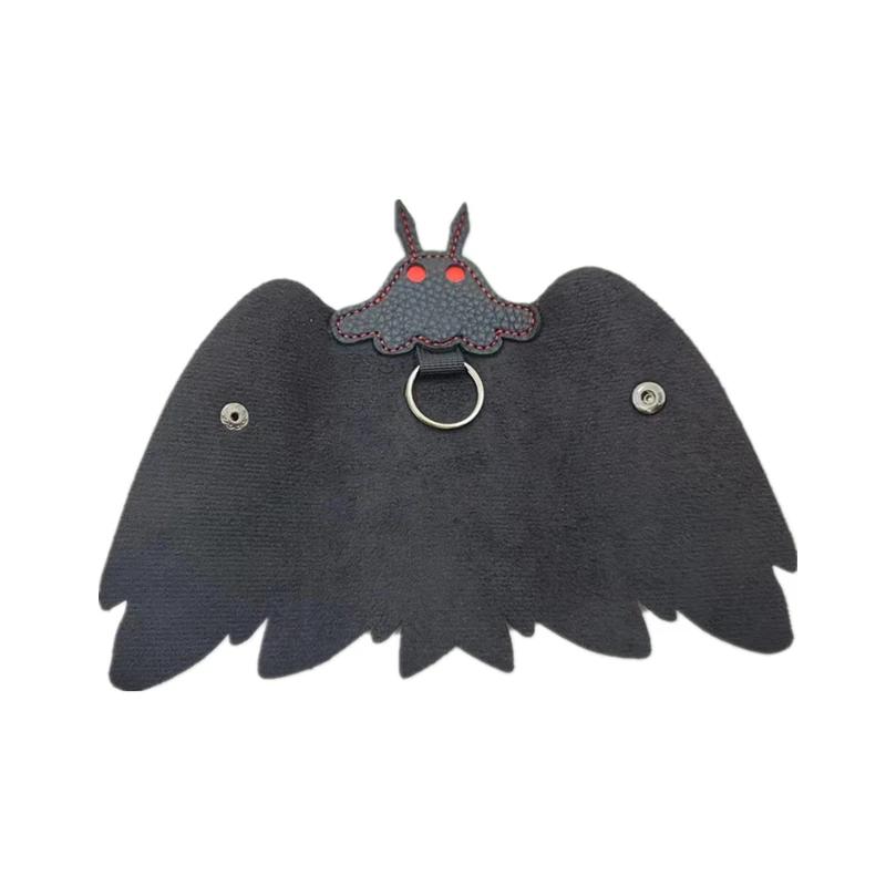 

Halloween Mothman key fob Cryptid leather keychain wallet