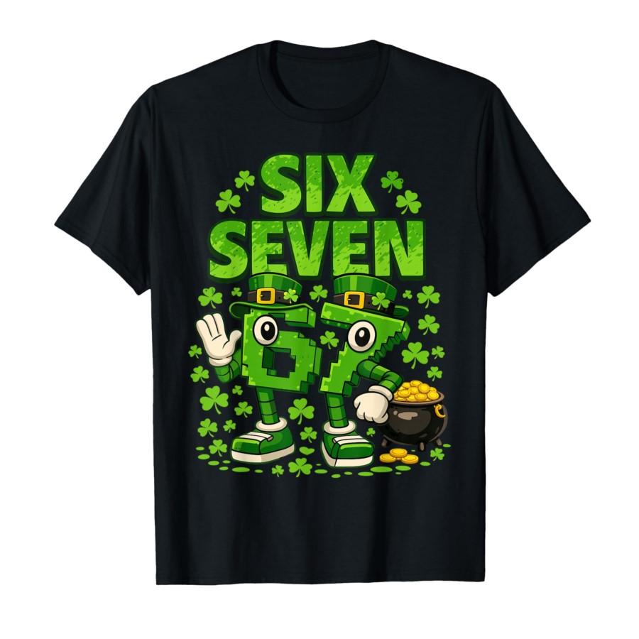 

Kids Meme 67 Six Seven Shamrock 6 7 St Patrick Day T-shirt For Men Women 100% Cotton T Shirts Short Sleeve Tops 0212-1 - Men ... S разноцветный