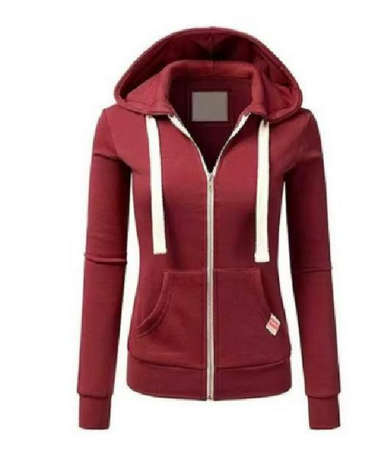 

Artistic Retro Hooded Sports Sweatshirt with Side Zipper Large красный