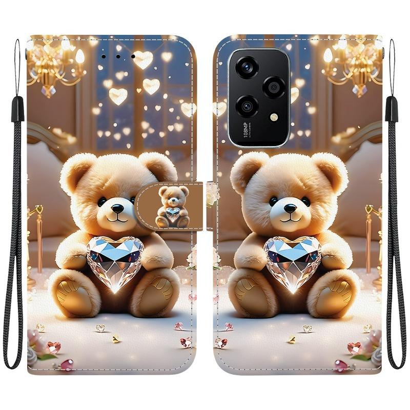 Animal Case Lion Panda Leather Phone Cover For Huawei Honor 200 Smart Lite Pro 5G Wallet Flip Coque Card Magnetic Protect Cases