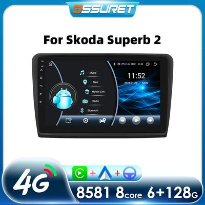 AI Android 13 Autoradio für Skoda Superb 2 2008 - 2015 Drahtloses CarPlay Android Auto Auto Intelligente Systeme Navigation GPS Autoradio DVR
