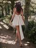 2026 Summer European & American Women's French Waist-Cinching Backless Ribbon Dress