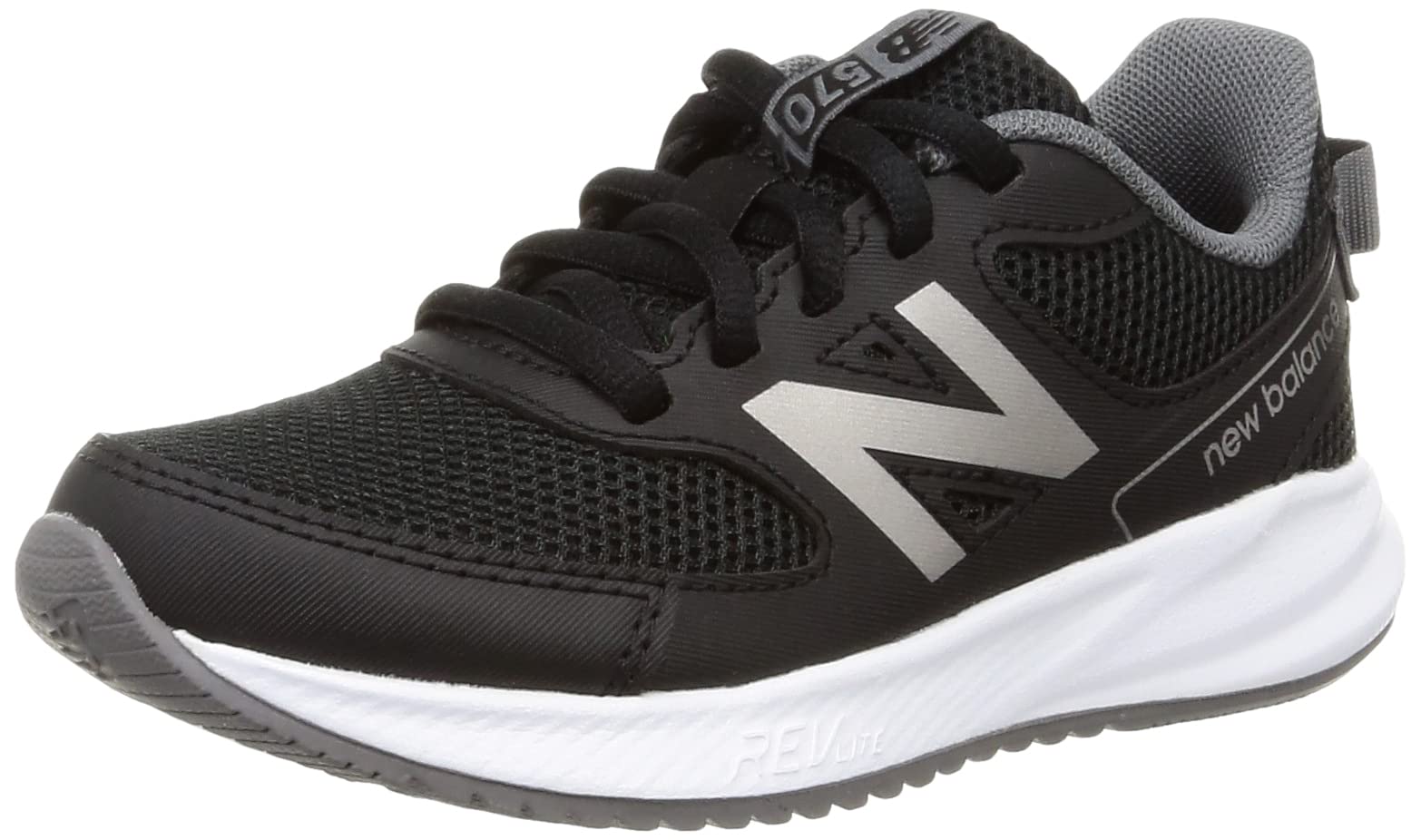 

New Balance YK570 Running Current Athletic School Wide LB3 cm W Kids Shoes, Model, Lace-Up, Shoes, Shoes, White/Black, Lightweight, (W), Breathable,