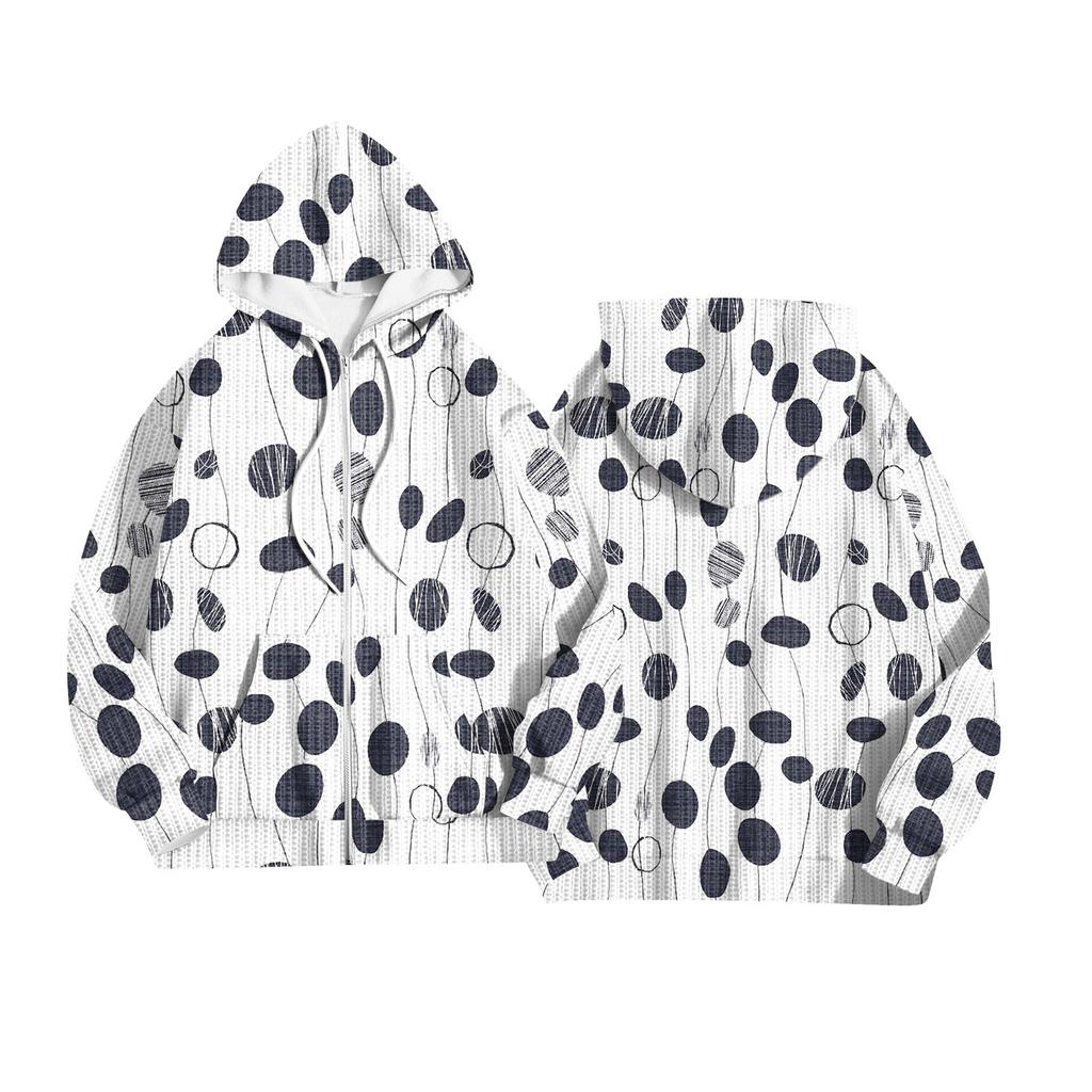 Women's Fashion Jacket Casual Printed Long-sleeved Hooded Cardigan Sweatshirts