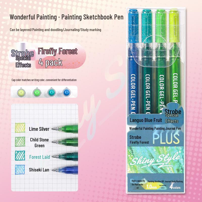 Blaue Kreative Regenbogen-Bohnen-Tasche Drucktyp Schwarzer Stift zum Schreiben & Journaling