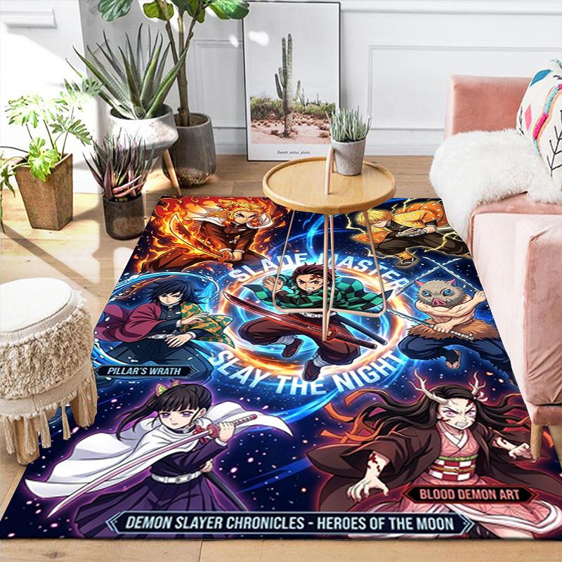 Kimetsu no Yaiba Antypoślizgowy Miękki Zmywalny Dywanik Dywanik Podłogowy do Domu Salon Sypialnia Kuchnia THW