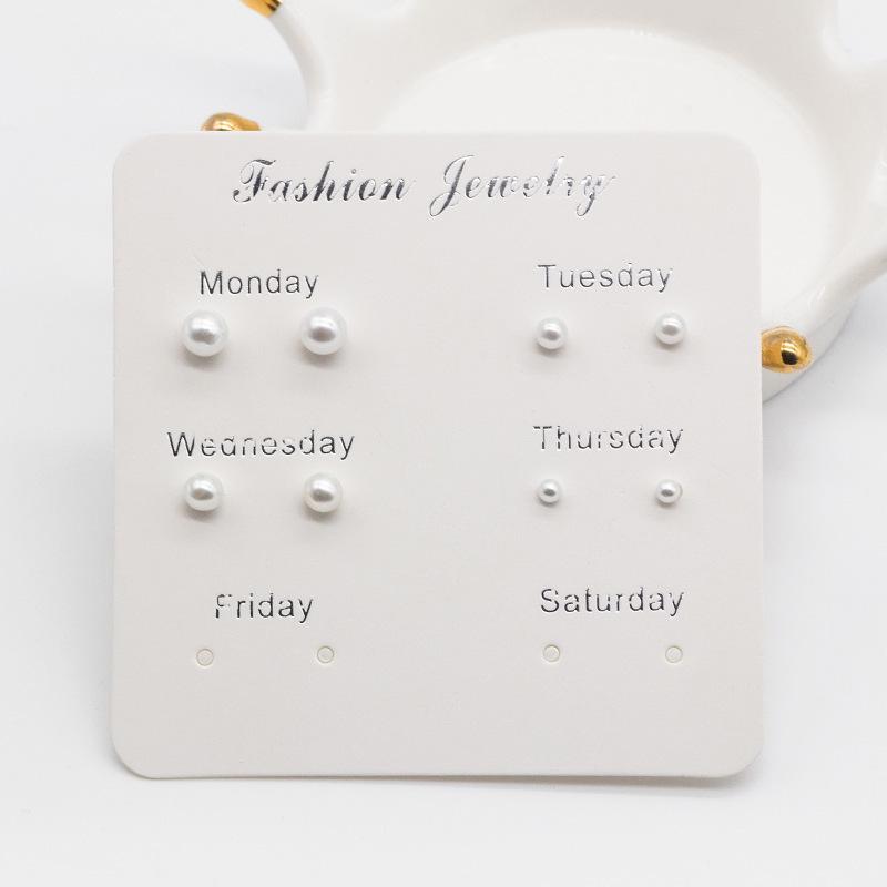 

Креативный корейский комплект сережек-игл из стали, сохраняющих цвет: Стиль одной недели