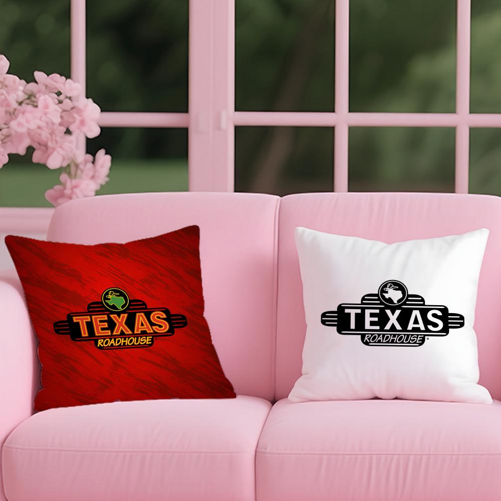 Texas Roadhouse Cushion Cover 2-in-1 Reversible Plush Pillow Cover | Car/Sofa/Bed | Perfect Gift