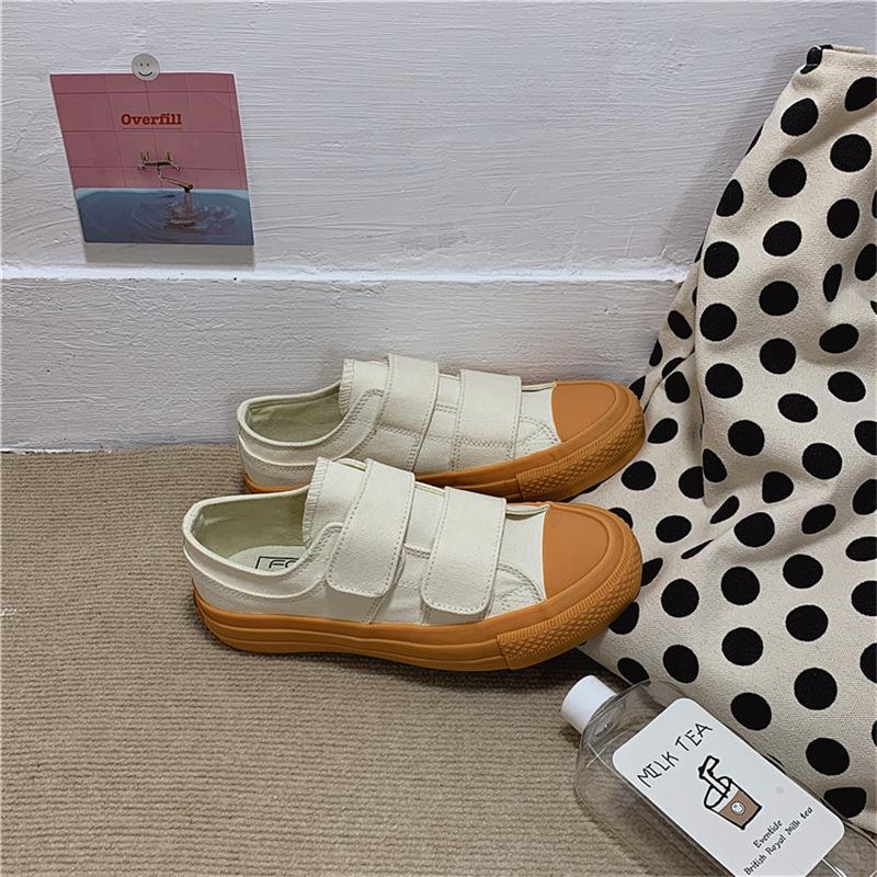 Модные новые студенческие парусиновые туфли белые дикие повседневные туфли на плоской — фото 5