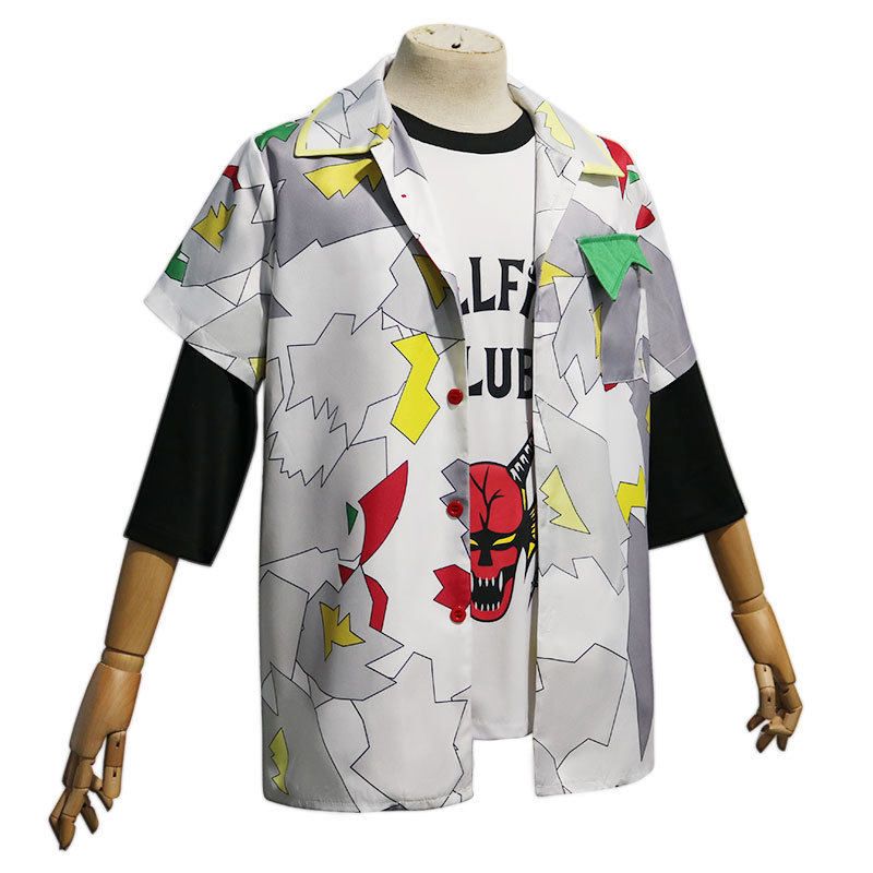 Stranger Things 4 Cosplay Costume Stranger Things S4 Hellfire Club T-Shirt Dustin Shirt