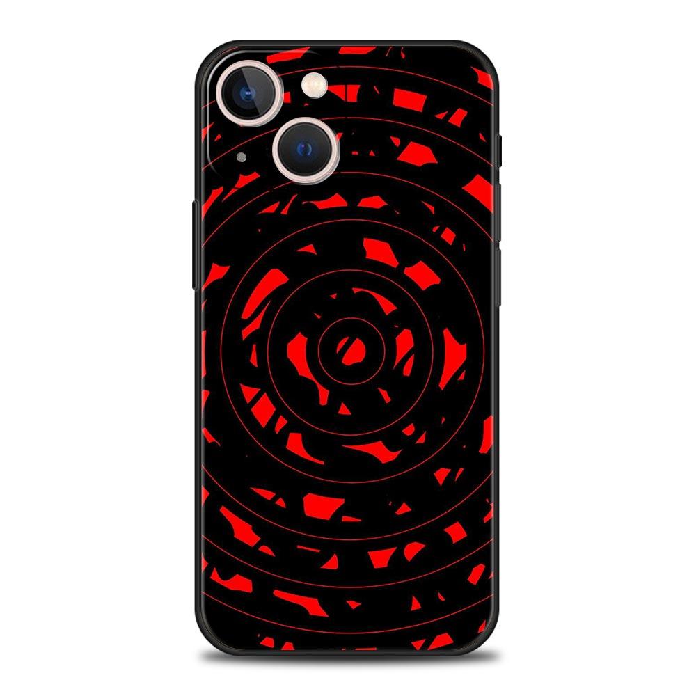 Black Red Ripple Art Phone Case Cover for iPhone 17 16 15 14 13 12 Pro Max 11 Pro Max 17 AIR Plus Shockproof Soft TPU Shell Bags