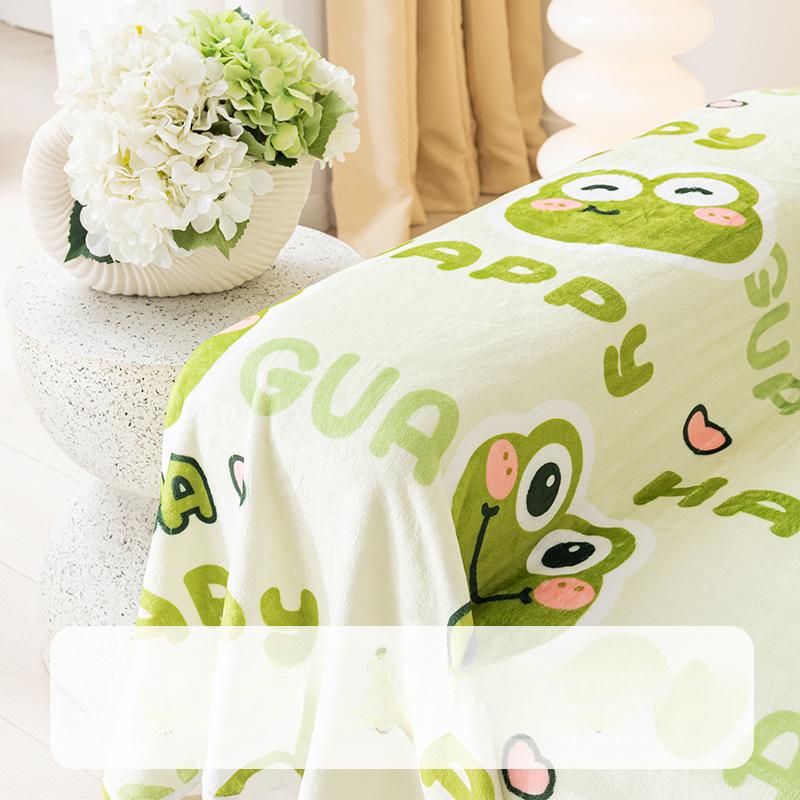 Kreativní kreslený zvířecí potah na pohovku All-inclusive univerzální potah do obývacího pokoje Plyšová deka na zdřímnutí Vlněná deka