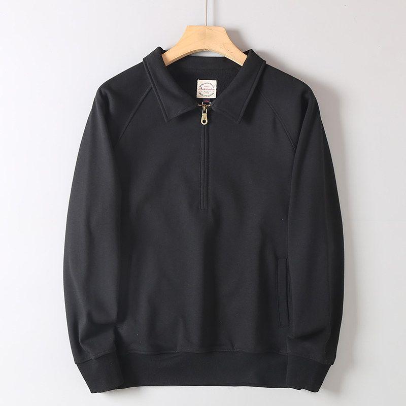 Export Surplus Autumn/Winter Half-Zip Fashion Turn-Down Collar Sweatshirt for Men, Versatile Trendy Sports Casual Jacket