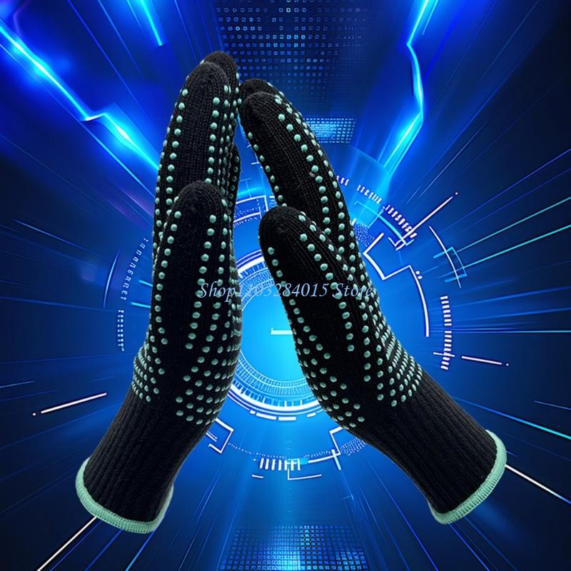 R6FF Heat Resistant BBQ Oven Mitts Nonslip Comfortable Silicone Cooking Gloves for Kids and Adults Safe Handling in Kitchen