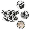 Summer for Sun Cap Wide Brim Fisherman Hat Cow Print Bucket Hat with Horns & Ear