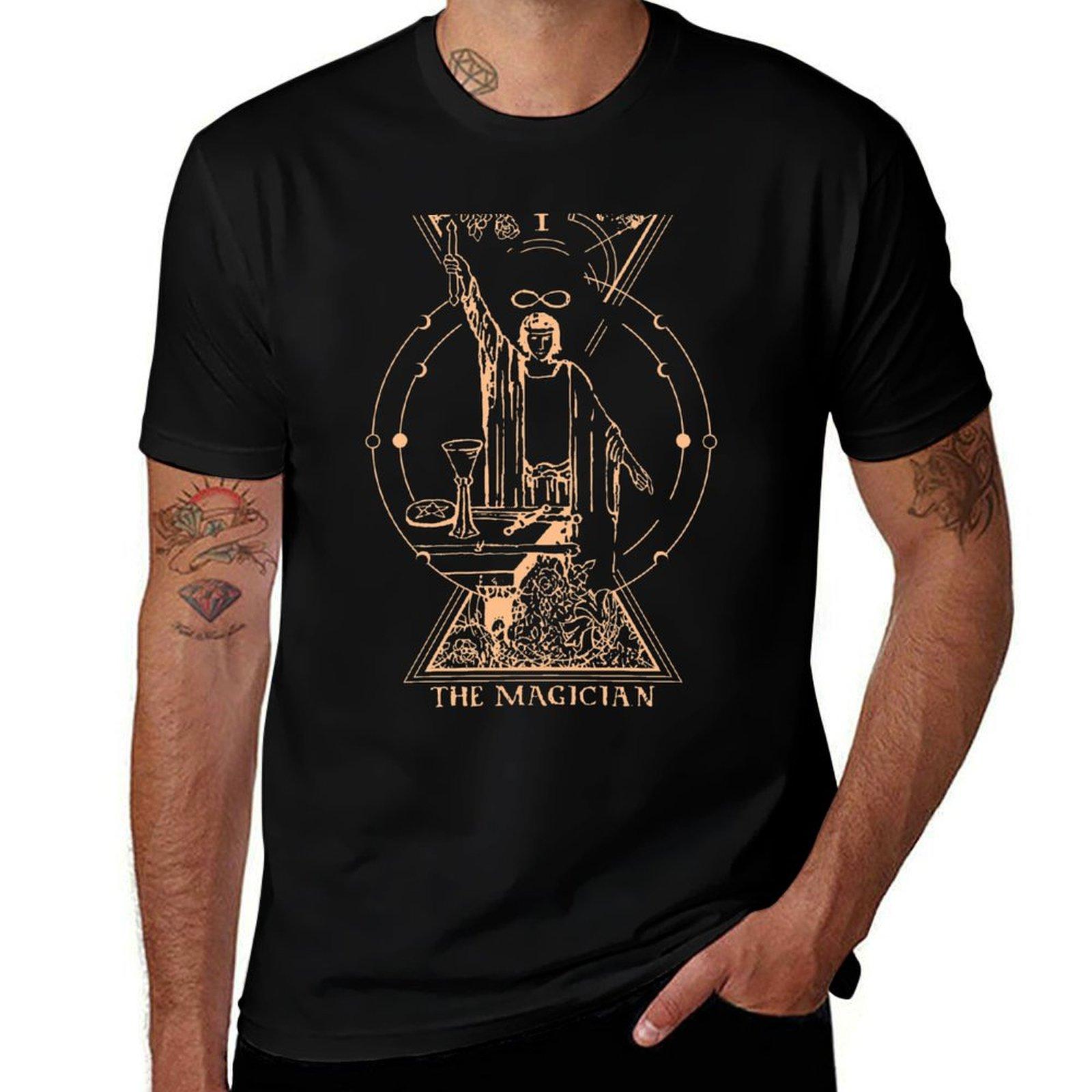 The Magician. Tarot Card. Major Arcana, occult T-Shirt vintage t shirts sweat man t shirt t shirts for men graphic S