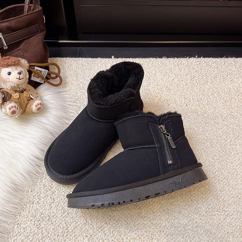 Fleece warm winter cotton boots women's waterproof new outdoor cotton shoes warm fleece thickened fashion non-slip bread boots