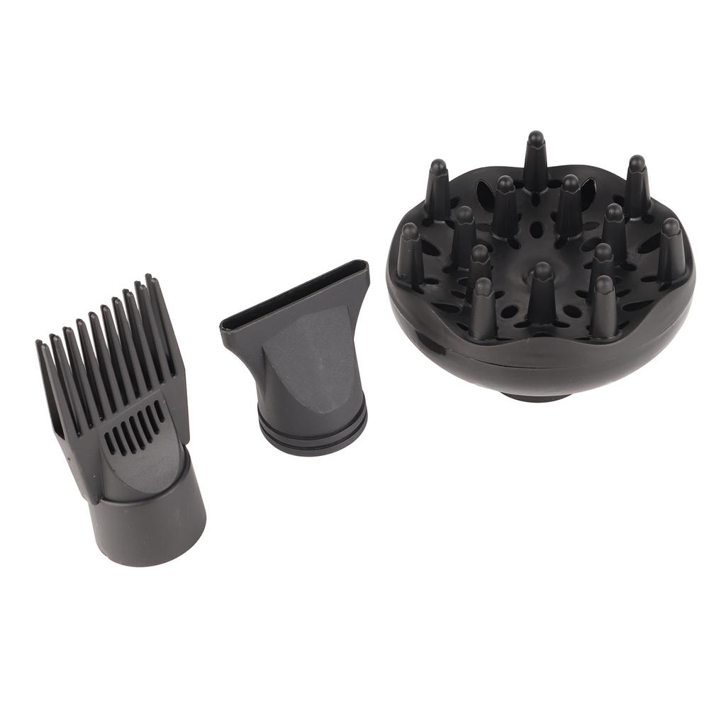 Hair Dryer Diffuser Nozzle Set Plastic Hair Dryer Attachment Dryer Nozzle Comb 3Pcs Set