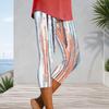Women Plus Size Capri Leggings Abstract Blue X Graffiti Checkered Print High Waist Stretchy Workout Yoga Casual Cropped Pants