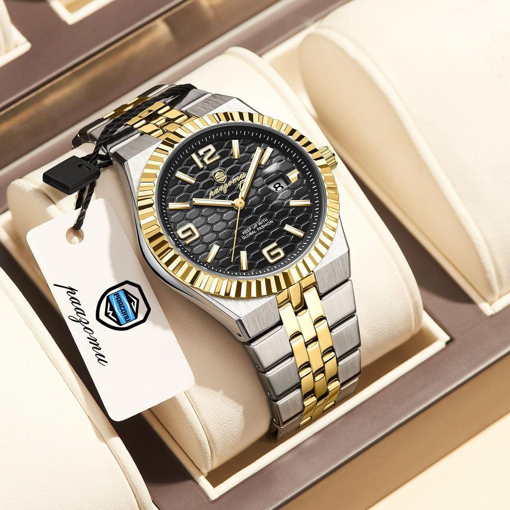 Luxury Business Men Wristwatch Waterproof Luminous Date Military Man Watch Stainless Steel Fashion Men's Quartz Watches