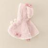 Vilemenya Detské Pončo s Roztomilým Králičím Plášťom pre Chladné Počasie Darček na Baby Shower Narodeniny Kapucňa, Detský Kabát, Plášť, Dievčatá, Nadýchaný, Jesenné/Zimné Výlety,