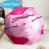 Custom Name Umbrella Pinkie Unicorn Journal Umbrella 8-Frame for Travel, Camping, Casual Lightweight Portable, Essential for Family Gifts