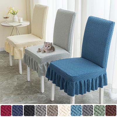 Rock Esszimmerstuhlbezug Jacquard Elastischer weicher Sitzbezug Schmutzabweisender Hocker-Schonbezug Geeignet für Kit Haustierzimmer Wohnzimmer Wohnkultur