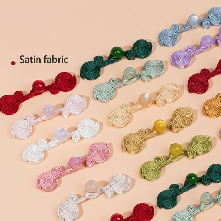 Elegant Jades Beads Buttons Handmade Chinese Closure Buttons Trendy Buttons for Enhancing Chinese Dresses