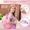 [PATIKIL] Set of 2 Mini Cup Keychains with Lip Balm Holder, Cute Decoration, Gradient Pink-Purple