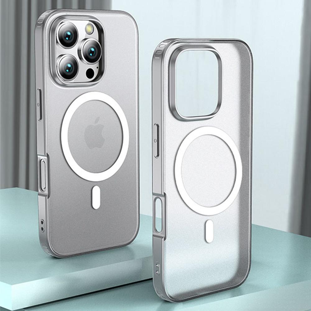 

For iPhone 16 Pro Case Compatible with MagSafe Shockproof PC+TPU Phone Cover Transparent