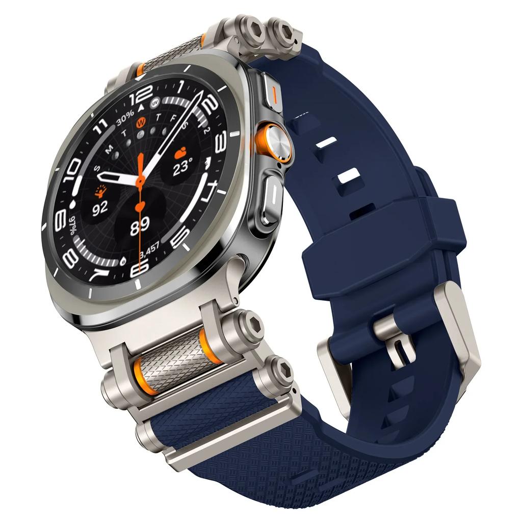 Gumový sportovní řemínek pro Samsung Galaxy Watch 7 Ultra 47mm Silikonový náramek pro Galaxy Watch Ultra 47mm Náhradní příslušenství