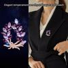 Elegant  Purple Flower Brooch Classic Luxury Business Suit Pin For Women Girls Versatile Brooch Clothing Accessories