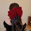 Oversized Velvet Bow Hair Clip Women 2025 Handmade Statement Accessory Back Of Head Fixed Clamp