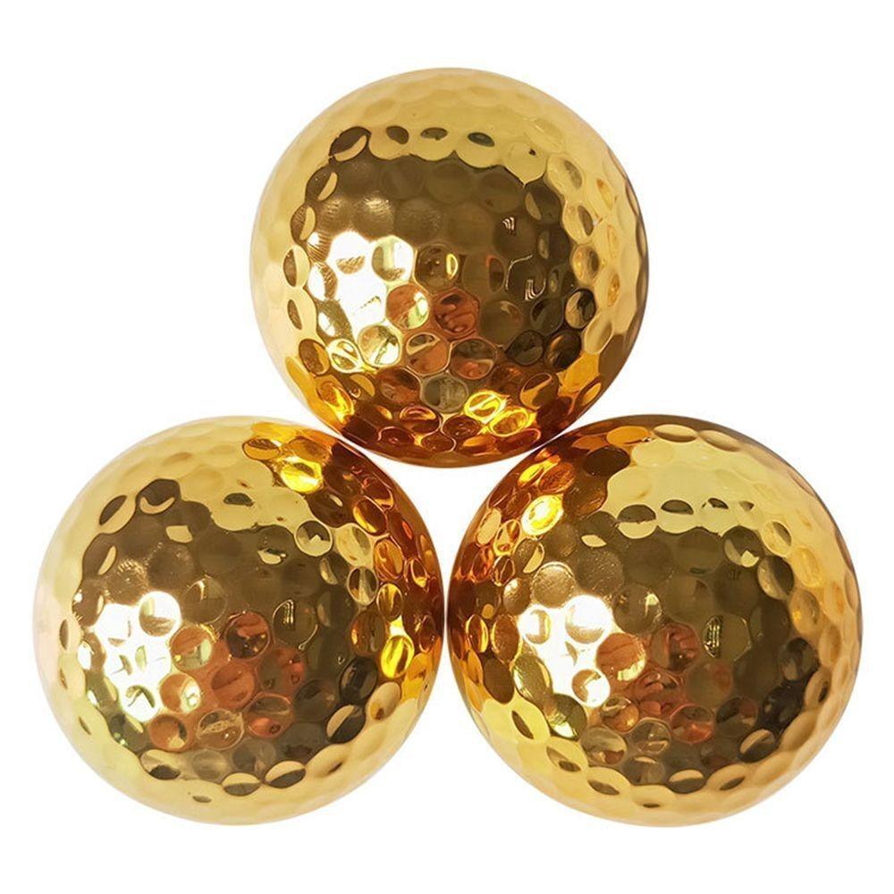 Double Layer Golden Golfs Ball Exquisite Practice Ball  For Golfer Training Aid Accessory