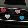 Rhinestone Heart-Shaped In-Car Decor Fragrance Clip, Air Freshener Decorative Clip With Fragrance Pads