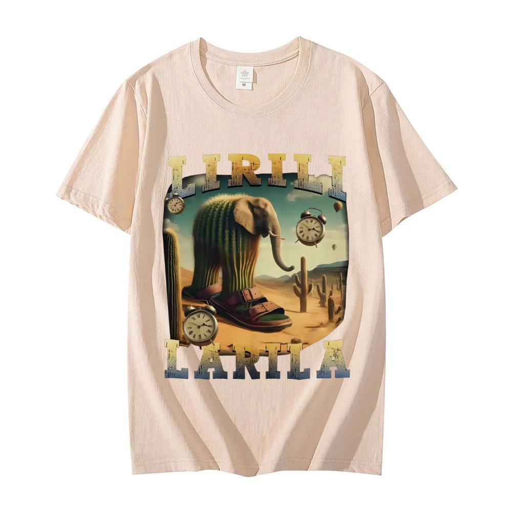 

Lirili Larila Funny Italian Brainrot Meme T-shirt High Street Fashion Trend Short Sleeve T Shirt Men Women Casual Cotton T-shirt 4XL