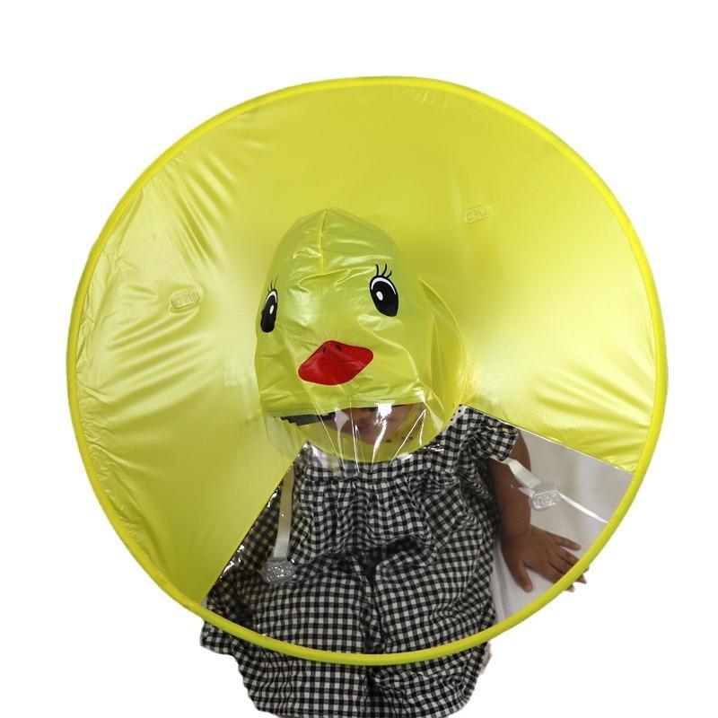 Little Yellow Duck Flying Saucer Children's Raincoat Cartoon Baby Umbrella Children's Rain Shoes Set Rain Poncho One-piece