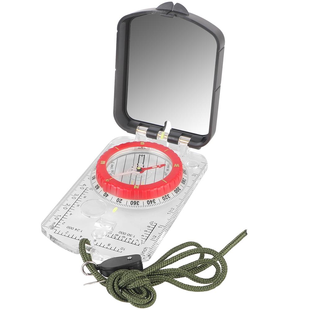 Scale Map Ruler Multifunctional Outdoor Guiding Tool Magnifying Glass For Hiking Camping Survival Luminous Waterproof Compass