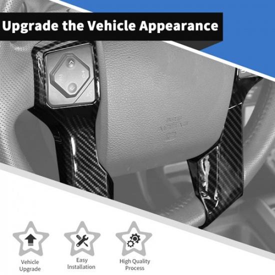 2pcs Carbon Steering Wheel Button Panel Cover Trim For 4Runner 2010+ With 2 Hole