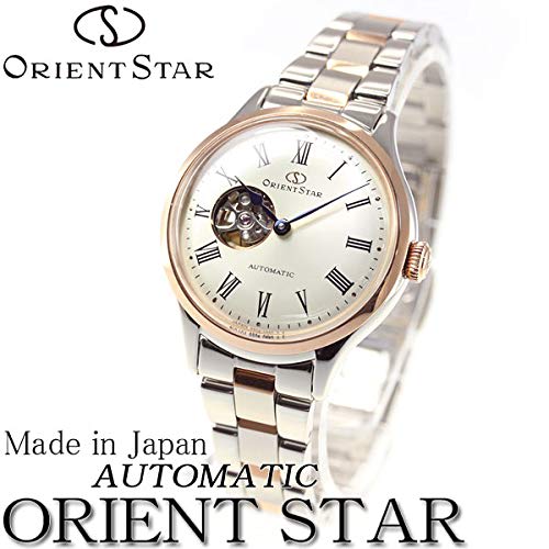 Orient Star RK-ND0001S Women's Automatic Watch, Classic Semi-Skeleton, Mechanical, Made in Japan, with 2-Year Manufacturer's Warranty, Open Heart, Whi