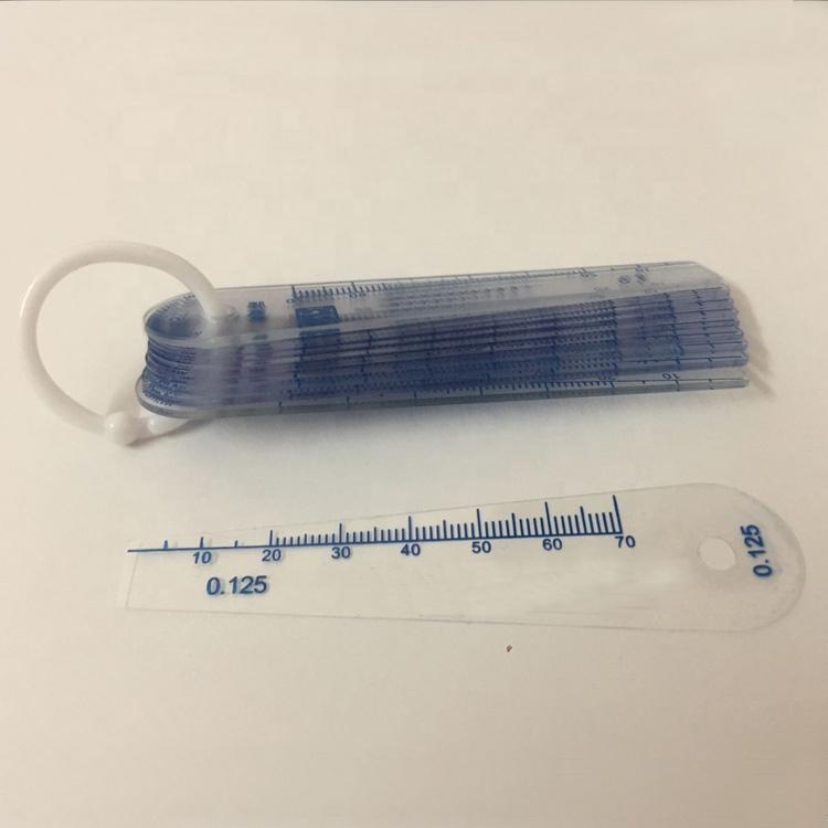 High Wear Resistance Plastic 0.05-1.0mm Thickness Feeler Gap Gauge Metric Thickness Filler Gauge